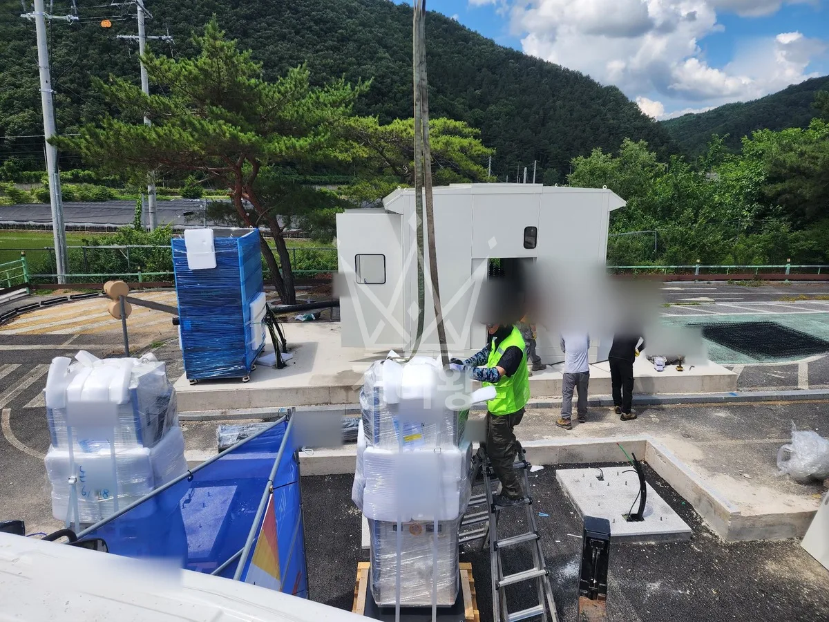 충남 논산시 연산면 크레인 중량물 인양 작업 현장