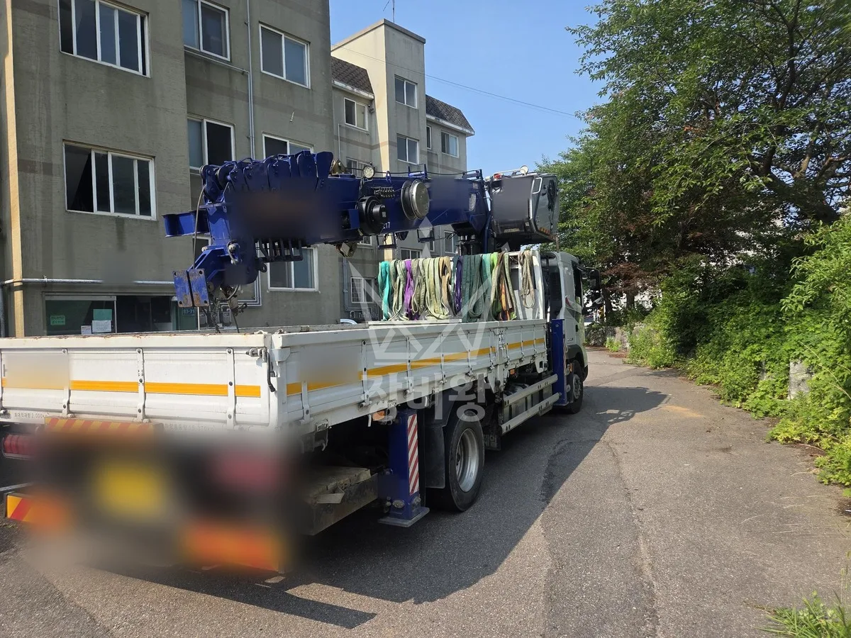 인천 부평구 삼산동 크레인 에어컨 실외기 작업 현장