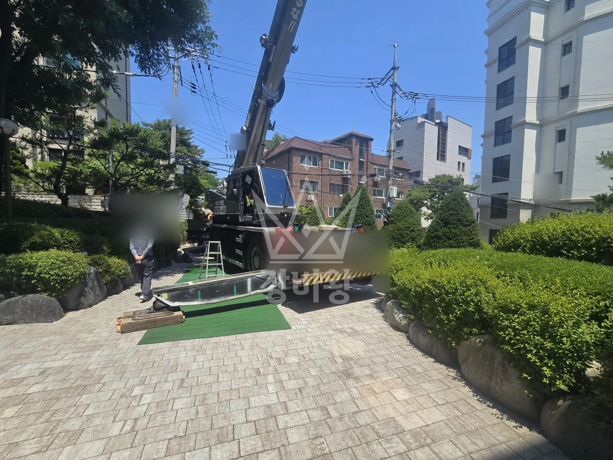 전남 순천시 외서면 크레인 빔 작업 현장