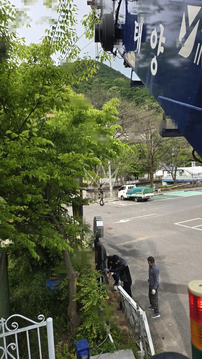 전남 나주시 남평읍 교촌리 크레인 중량물 인양 작업 현장