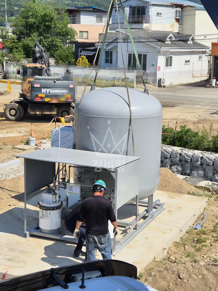 전남 목포시 옥암동 크레인 자재 양중 작업 현장
