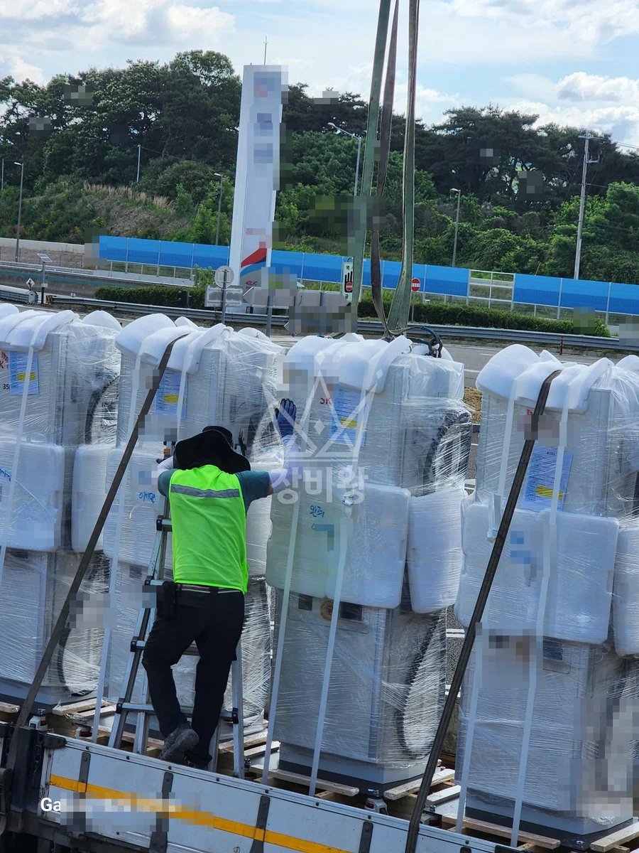 전남 목포시 대성동 크레인 중량물 인양 작업 현장